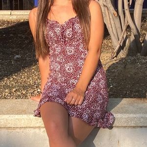 LA Hearts Spaghetti Strap Mini Dress With Tie Front